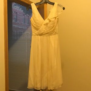 Jcrew cream chiffon dress.